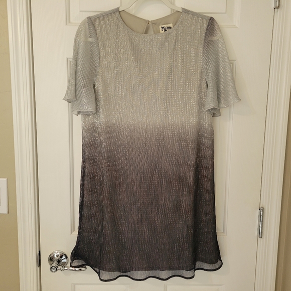 Show Me Your Mumu Size Small Jenner Dress Micro Pleat Silver Ombre - Picture 2 of 13